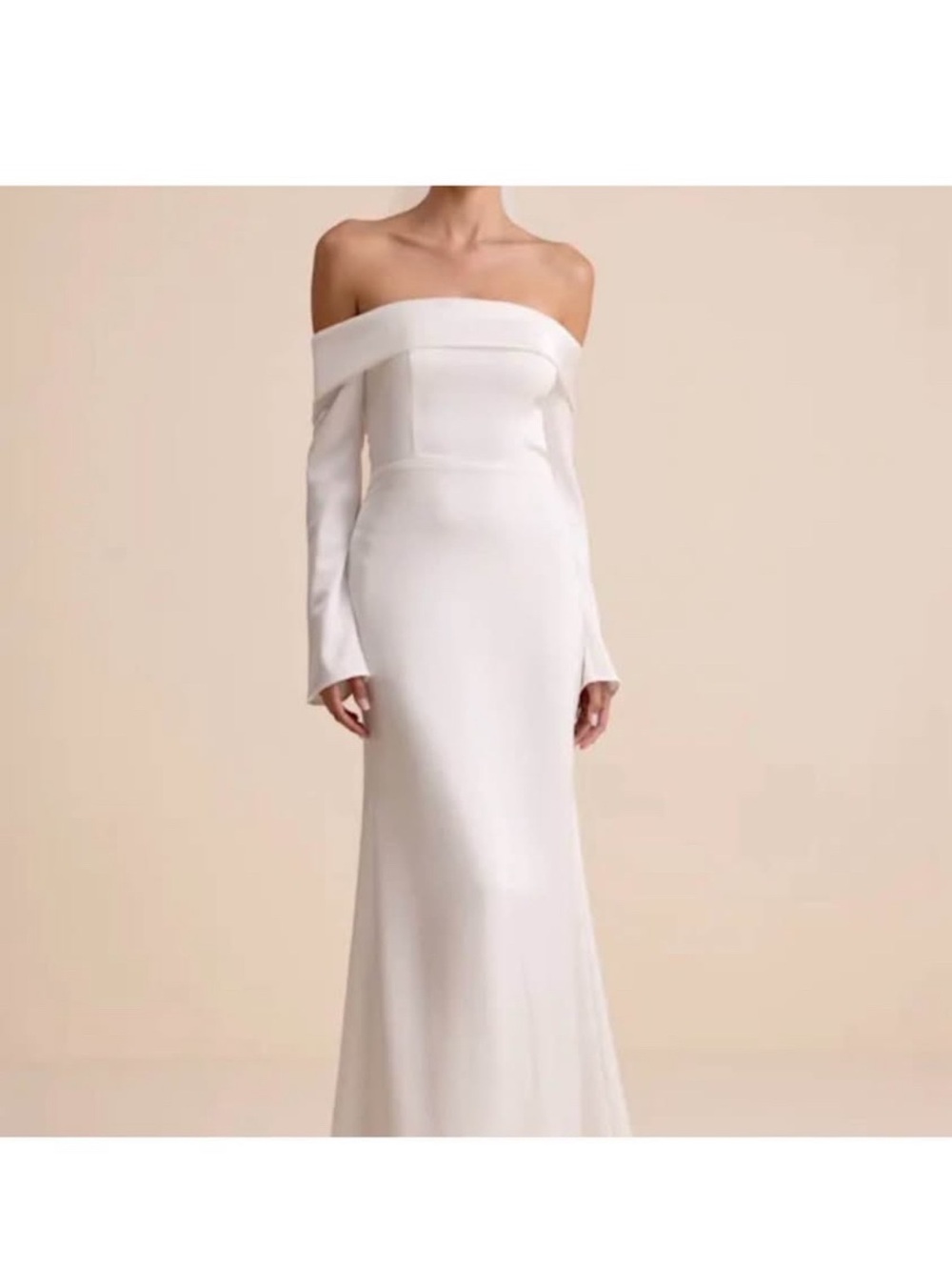 Lulu’s wedding Elegant Off-the-Shoulder White dress